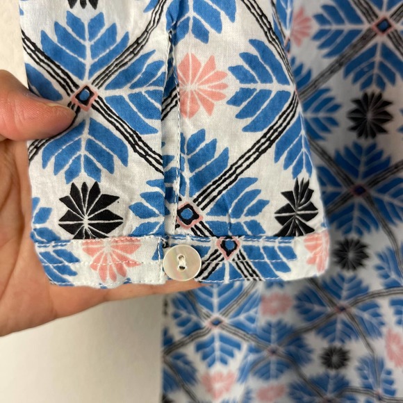 ROLLER RABBIT Blue Printed Button Down 3/4 Sleeve Dress Size L - Picture 12 of 12